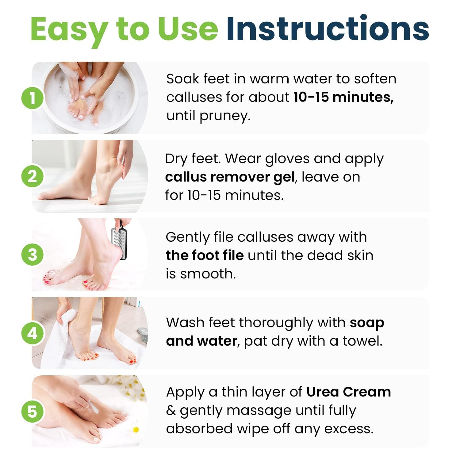 FOOT CURE Exfoliator & Callus Remover Pedicure Set – Care Kit Includes File for Dead Skin, Tea Tree Oil Soak Salts, Urea Cream 40 Percent Removal Gel Made in USA, 4 Piece FOOT CURE buy supplements Au