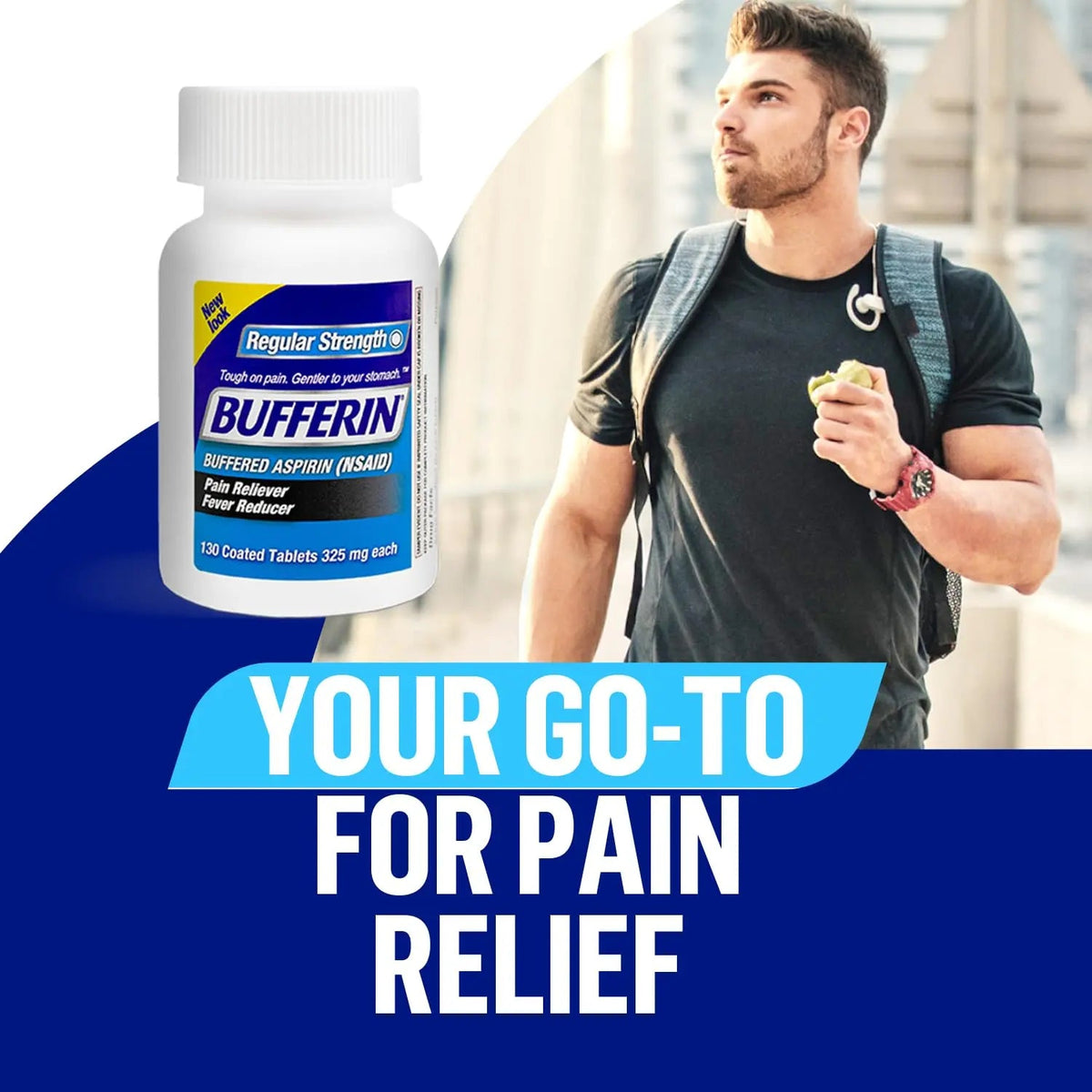 Bufferin Aspirin 325mg, Pain Reliever & Fever Reducer, with 3 Buffering Agents Relieves 7 Types of Pain: Headaches, Back Ache, Arthritis, Muscle Aches & More, for Adults, 130 Coated Tablets, 2-Pack BufferinBuy Supplements Australia