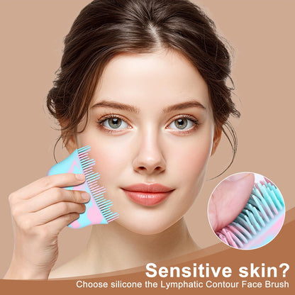 Lymphatic Contour Face Brush, Silicone Lymphatic Drainage Massager, Dry Brush Alternative to Gua Sha for Face and Body EraEleph buy supplements Au