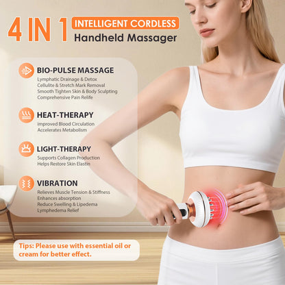 4-in-1 Body Sculpting Machine - Lymphatic Drainage Massager - Anit Cellulite Massage Tool Help Reduce Stretch Marks & Cellulite & Fat, Pain Relife Devices for Body (Belly, Legs, Arms, Butt, Low Back) Choufaly buy supplements Au