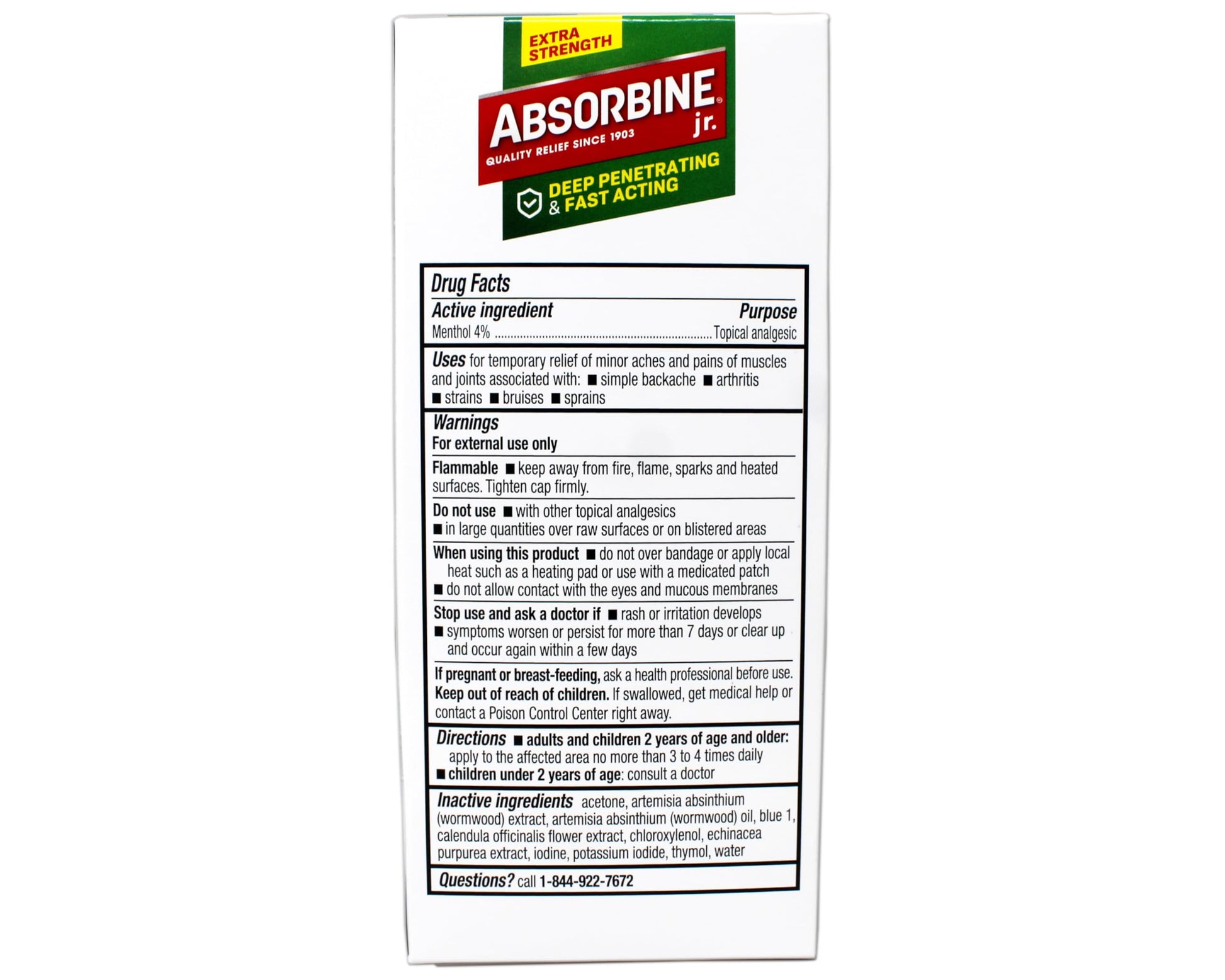 ABSORBINE JR. Extra Strength Pain Relieving Liquid, for Muscle, Joints, Arthritis Pain, with No-Mess Applicator, 4 Oz (Pack of 3) ABSORBINE JR.Buy Supplements Australia