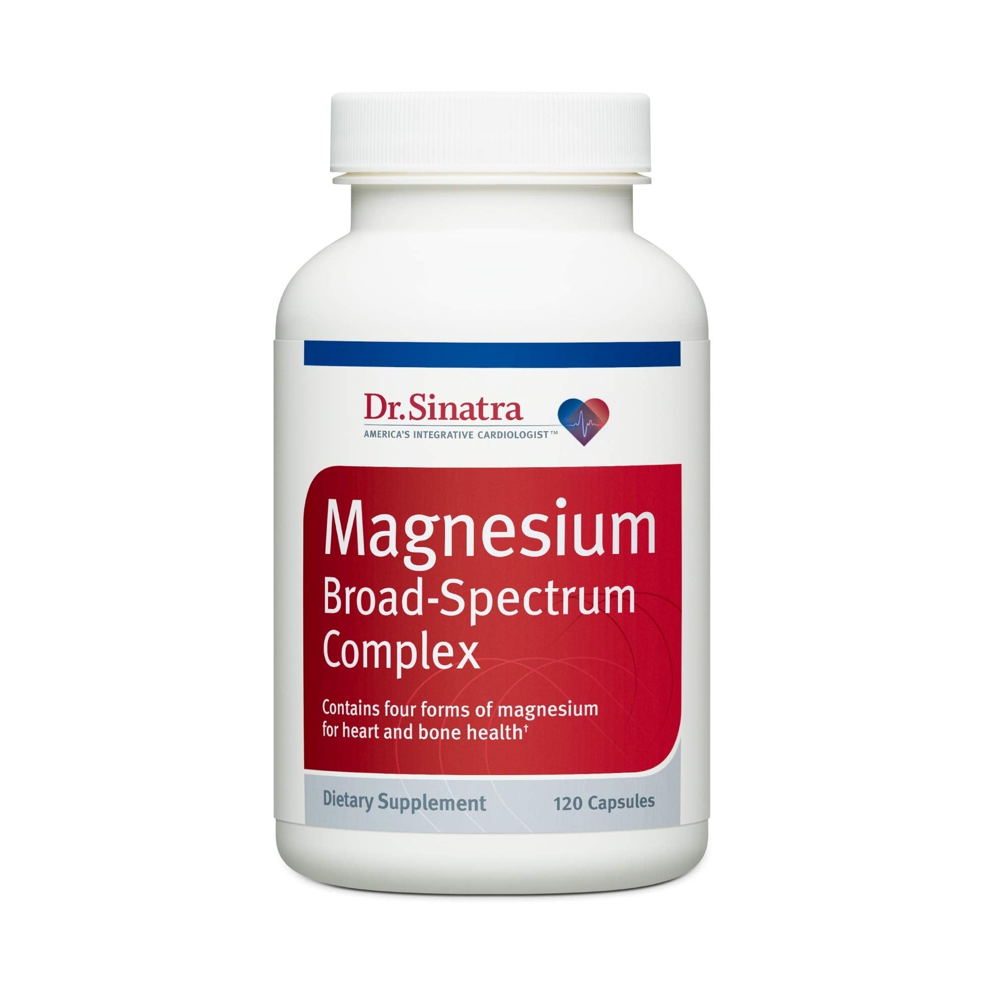 Dr. Sinatra Magnesium Broad-Spectrum Complex supplement bottle on a white background