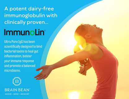 Brain Basics Ultra Pure IgG Supplement - Dairy-Free Supplement IgG-Immunolin Powder, Blended Vitamin & Mineral Supplements, 150g, 60 Servings Brain BeanBuy Supplements Australia