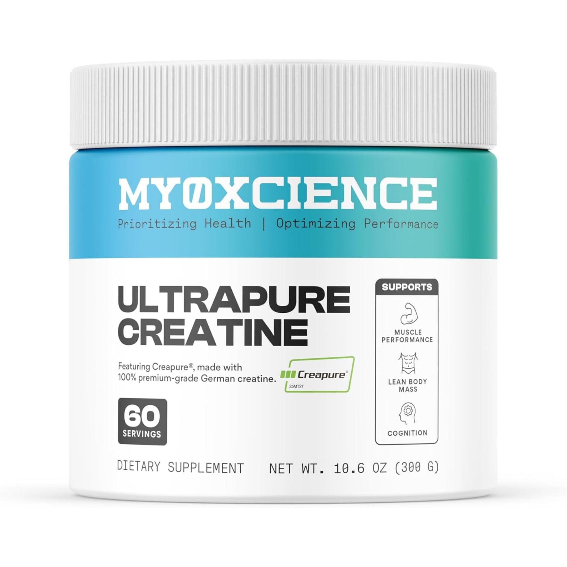 MYOXCIENCE Creapure® Creatine Monohydrate | Supports Strength & Muscle Mass, Cognition and Lean Body Mass | Unflavored 60 Servings MYOXCIENCE buy supplements Au