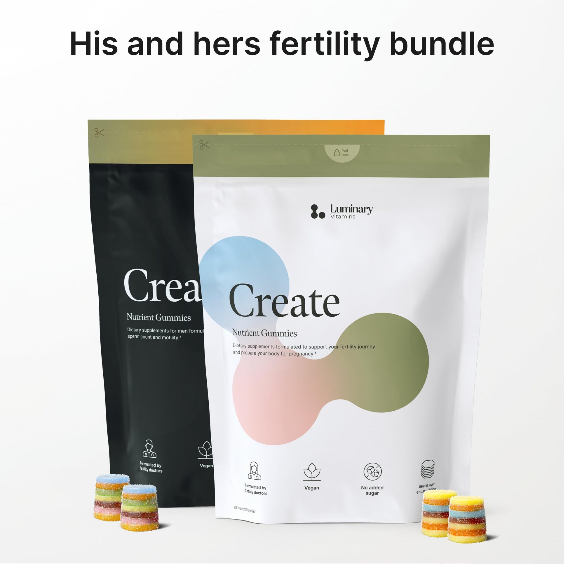 Luminary Vitamins Create for Men | IVF-Doctor Formulated Male Fertility Gummies | 300 mg CoQ10, 900 mg L-Carnitine, 10 mg Lycopene | Supports Sperm Health | Vegan & No Added Sugar (28 Day Supply) Luminary Vitamins buy supplements Au