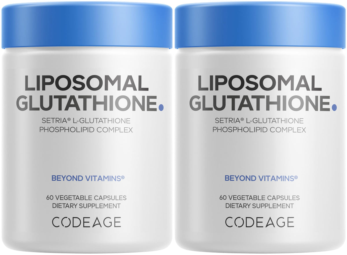 Codeage Liposomal Glutathione Supplement - Pure Reduced Setria L-Glutathione, Liposomal Delivery, Phospholipid Complex - Vegan, Non-GMO - 2-Pack CodeageBuy Supplements Australia