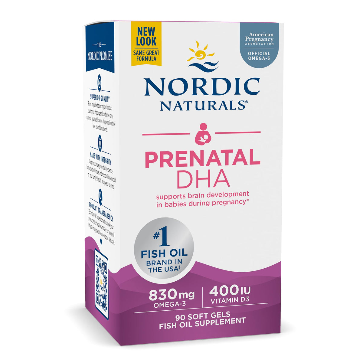 Nordic Naturals Prenatal DHA, Unflavored - 830 mg Omega-3 + 400 IU Vitamin D3 - 90 Soft Gels - Supports Brain Development in Babies During Pregnancy & Lactation - Non-GMO - 45 Servings Nordic NaturalsBuy Supplements Australia