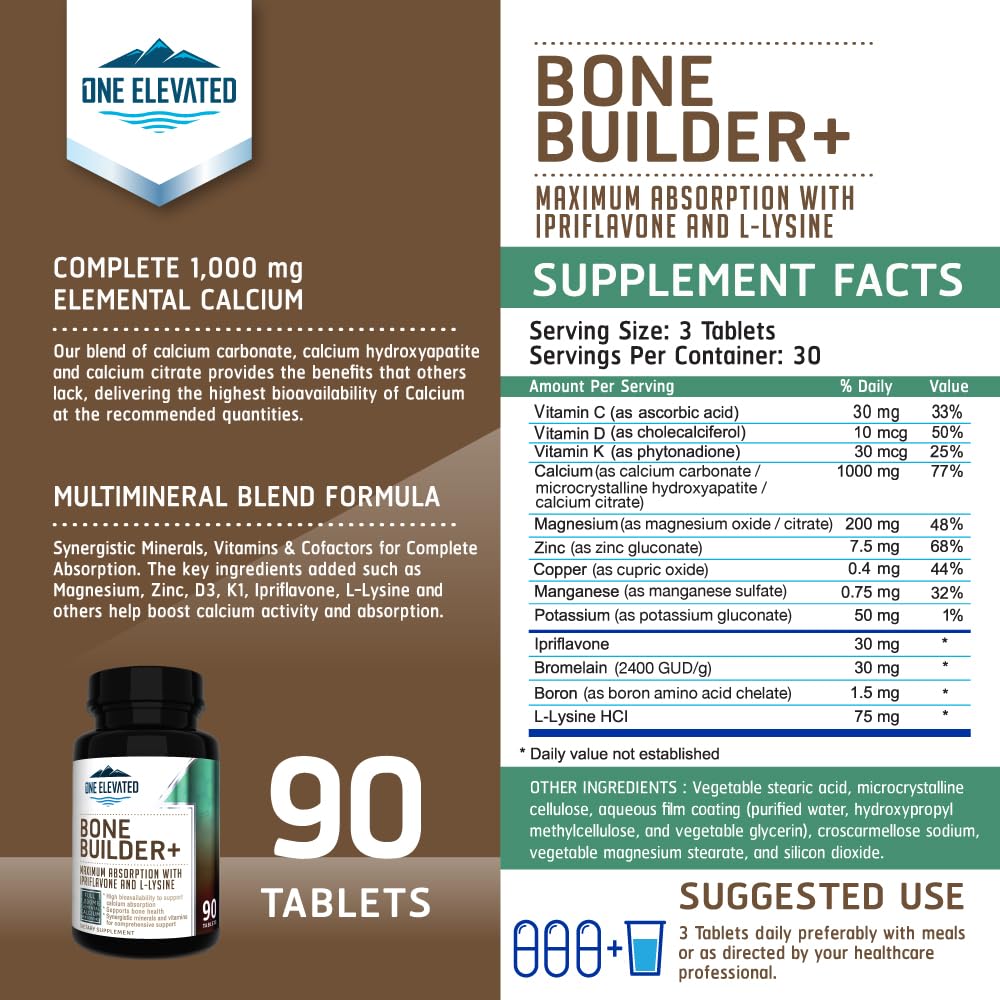 Comprehensive Bone Builder Calcium Supplement. Formulated with Highest Grade Calcium -Carbonate/Hydroxyapatite/Citrate, Magnesium, Zinc, D3. Works in Sync for Optimum Bone Health and Bone Strength. One Elevated buy supplements Au