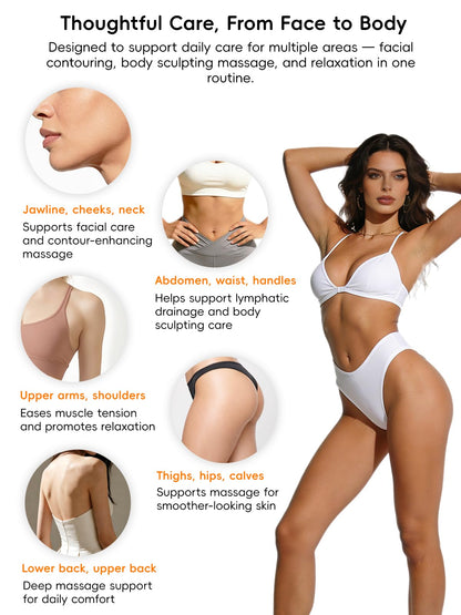 Poeruo 5-in-1 Body Sculpting Machine – Gua Sha & Cupping Vacuum Massage Device, Lymphatic Drainage Massage, Anti-Cellulite Tool & Skin Firming Care for Face, Belly, Arms, Legs, Waist & Love Handles Poeruo buy supplements Au