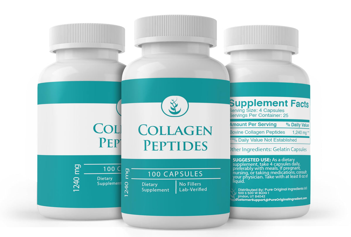 Pure Original Ingredients Collagen Peptide, (100 Capsules) Pure, No Additives Or Fillers, Lab Verified PURE ORIGINAL INGREDIENTS buy supplements Au