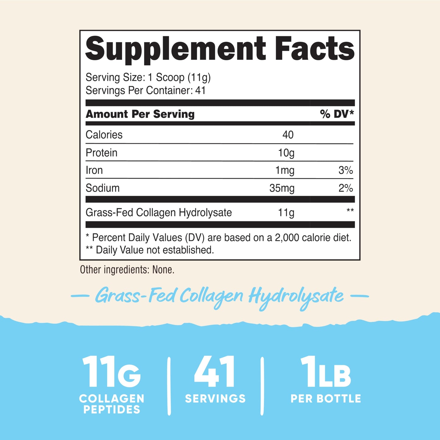 Nutricost Collagen Peptides Powder 1LB (454 G) - Grass Fed Bovine Collagen Hydrolysate (Unflavored)