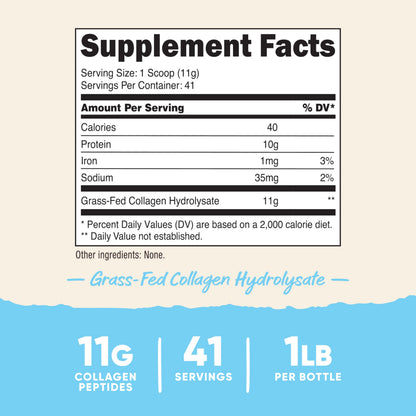 Nutricost Collagen Peptides Powder 1LB (454 G) - Grass Fed Bovine Collagen Hydrolysate (Unflavored)