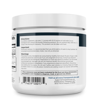 Transparent Labs Creatine HMB - Creatine Monohydrate Powder with HMB for Muscle Growth, Increased Strength, Enhanced Energy Output, and Improved Athletic Performance - 30 Servings, Unflavored Transparent Labs buy supplements Au