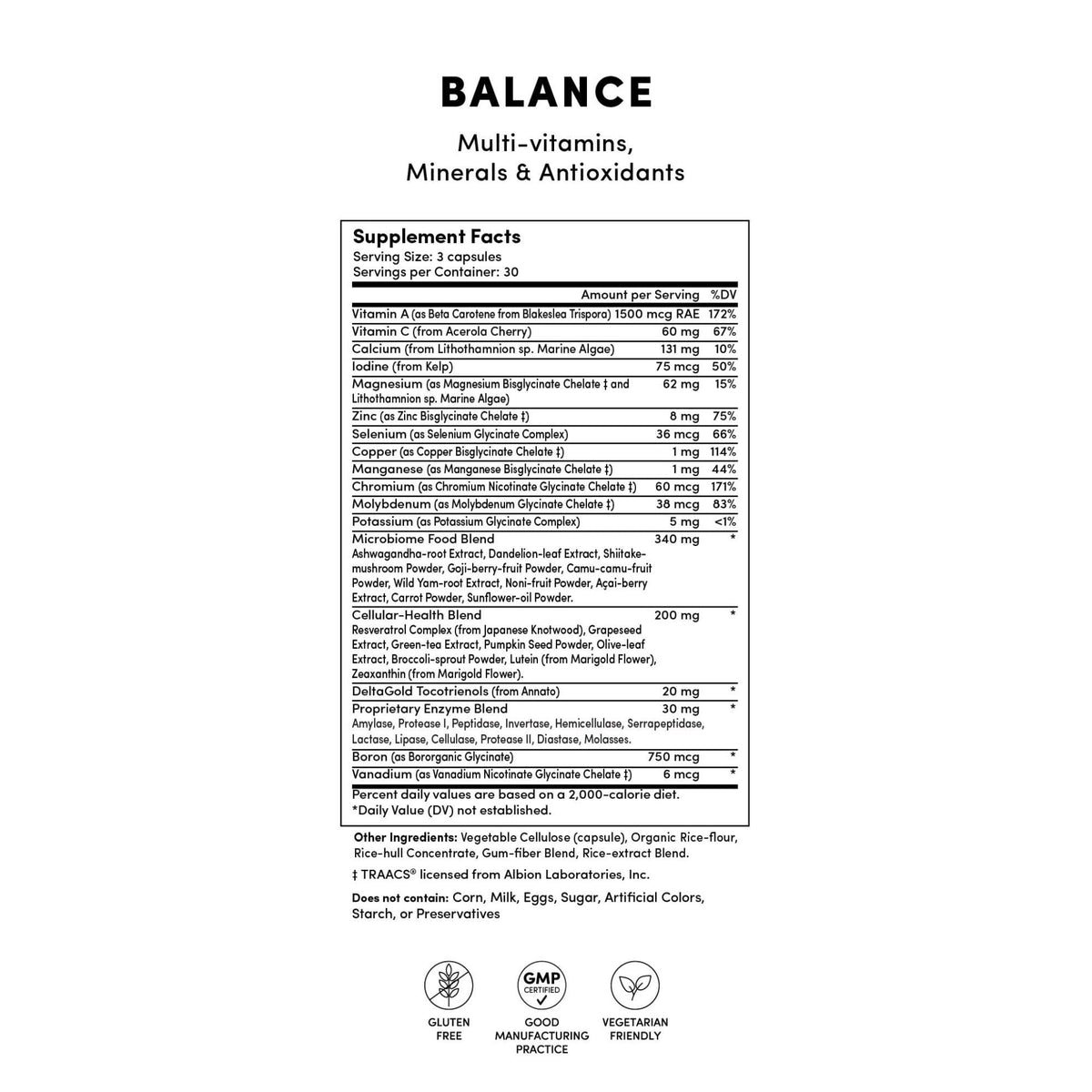 Tranont Balance | 90 Count | Multi-Mineral & Vitamin Capsules for Adults | Vitamin C, A, and E Magnesium, Zinc, Calcium, and Iodine | Boosts Immunity, Energy, and Digestion | Gluten Free, Vegetarian TranontBuy Supplements Australia