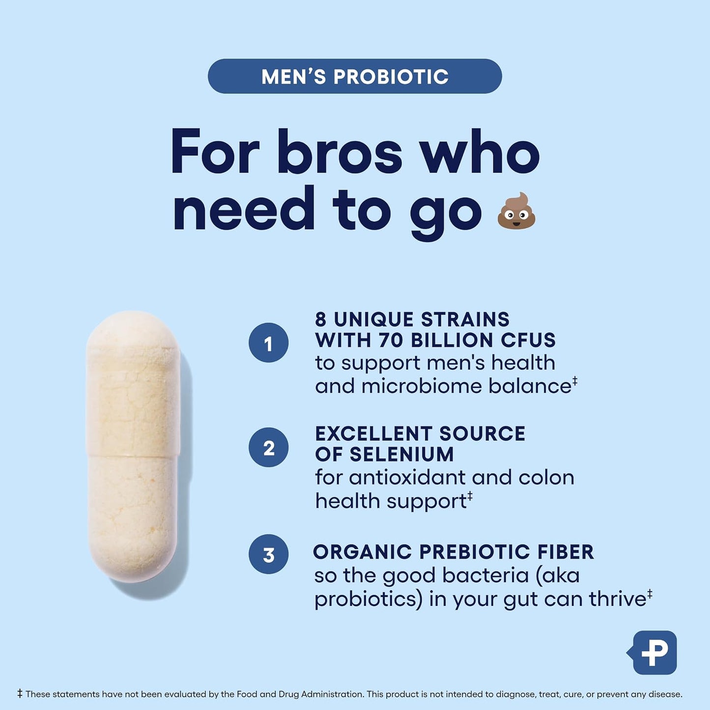 Physician's Choice Probiotics for Men - 70 Billion CFU - 8 Strains - w/Selenium & Organic Prebiotics - Supports Digestive Health, Microbiome, Colon, & Immune Health - Advanced Men's Probiotic - 30ct