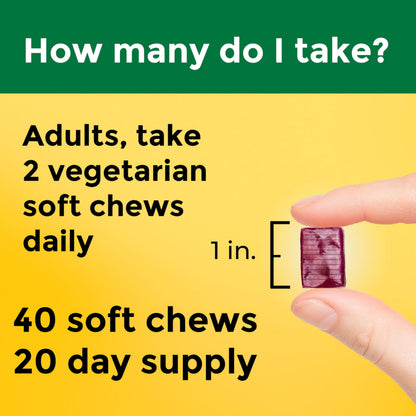 Nature Made High Absorption Magnesium Complex Soft Chews, Magnesium Supplement for Muscle, Heart, Bone Support, Magnesium Citrate & Malate Blend 250 mg per Serving, 40 Vegetarian Chews, 20 Day Supply Nature Made buy supplements Au