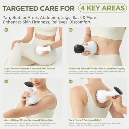 MMGJMP Lymphatic Drainage Massager & Anti-Cellulite Massage Tool, Body Contouring Device for Legs, Arms & Stomach, Supports Smoother Skin, with Gentle Warming & Vibration - W MMGJMP buy supplements Au