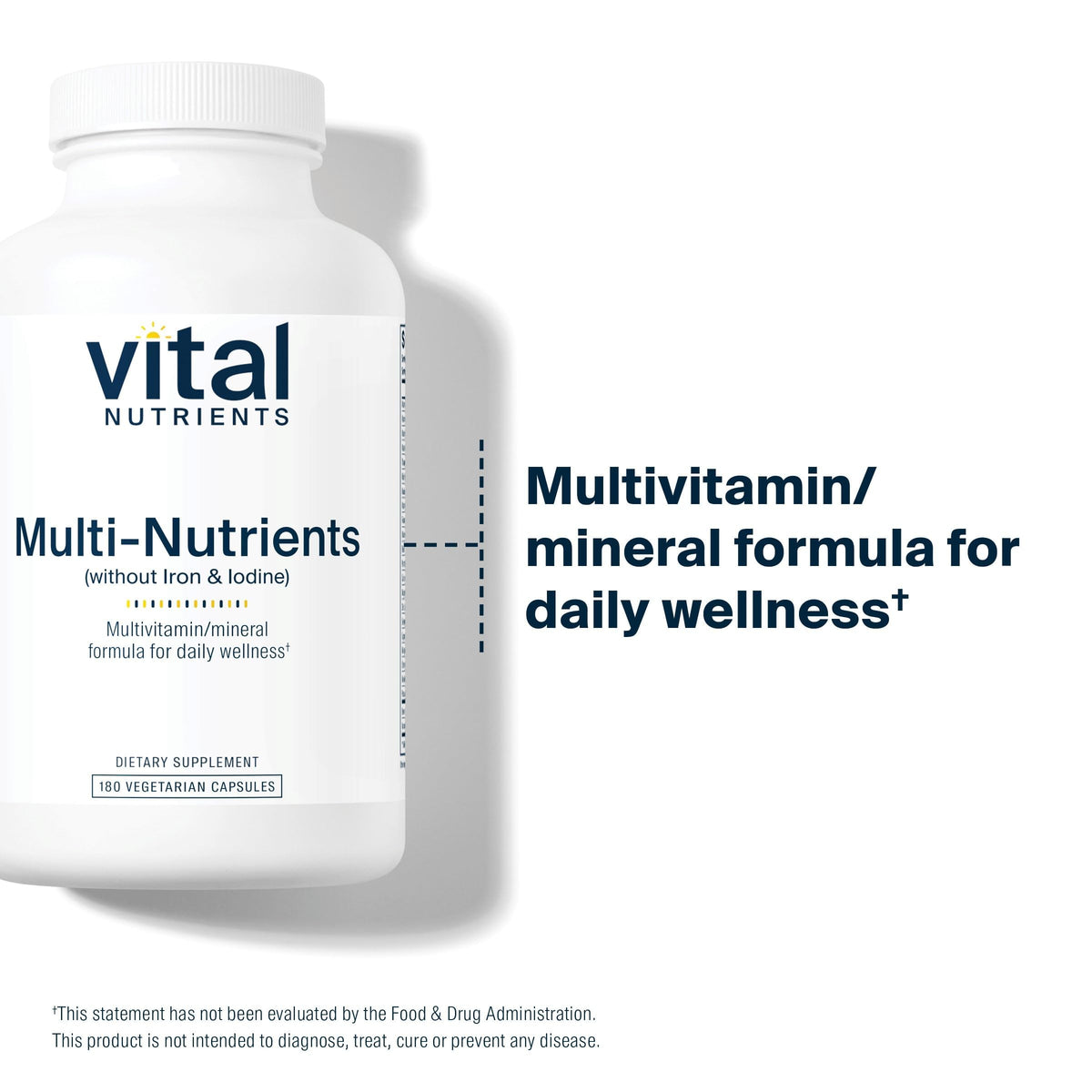 Vital Nutrients Multi-Nutrients (No Iron or Iodine) - Comprehensive Vegetarian Daily Multivitamin and Mineral Formula with Potent Antioxidants* - Gluten, Dairy, Soy Free - Non-GMO - 180 Capsules Vital NutrientsBuy Supplements Australia