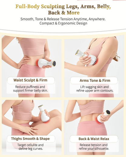 FEEJOY Lymphatic Drainage Massager & Massage Tool, Body Sculpting Machine & Fascia Blaster for Cellulite with Microcurrent, Light, Heat & Vibration, for Legs, Arms & Belly (White) FEEJOY buy supplements Au