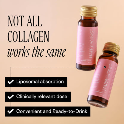 Happy Aging Marine Collagen Peptides Glow Shot 10,000mg - Liquid Collagen for Women with Liposomal Delivery - Promotes Skin Hydration, Elasticity & Radiance - Supports Hair & Nails, 10 Shots Happy Aging buy supplements Au