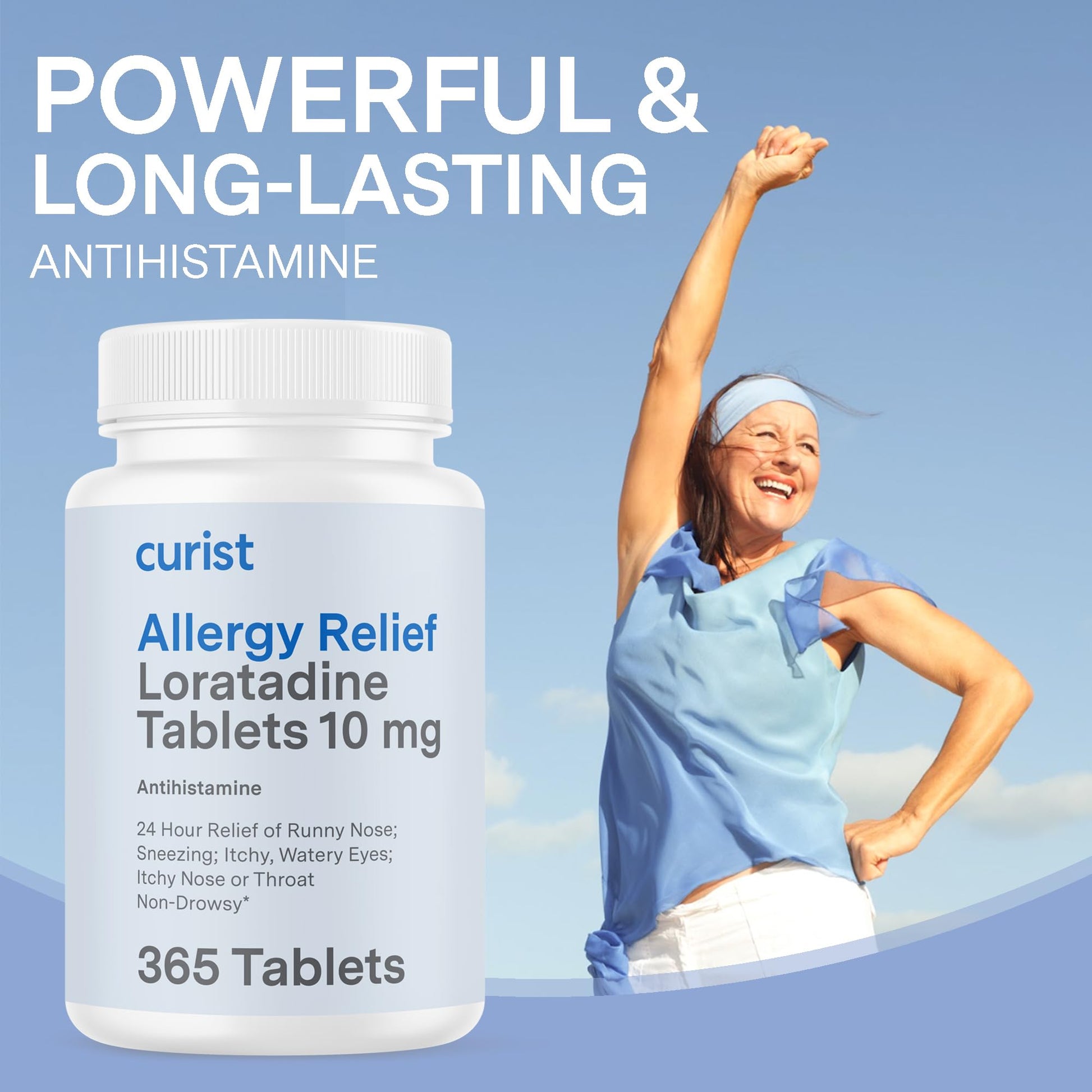 Curist Loratadine 10mg 365 Count - All Day Non Drowsy Allergy Medicine - 24 Hour Antihistamine Tablets for Runny Nose, Itchy Eyes, & Sneezing - Indoor & Outdoor Allergy Medicine for Adults Curist buy supplements Au