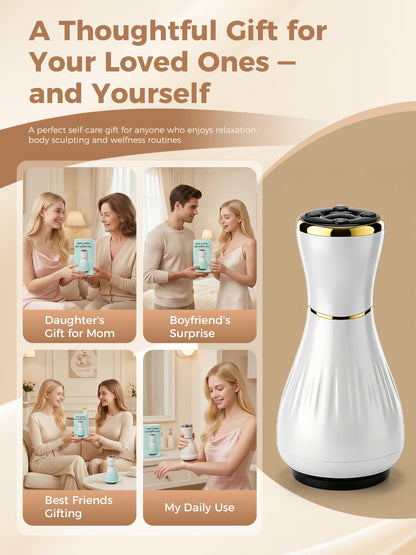 Electric Cupping Massager for Body with Suction, Microcurrent, Red Light & Heat, Lymphatic Drainage Massager, 12 Intensity Body Sculpting Machine, Cellulite Massage Tool for Arms Legs Waist Back-White FEEOLA buy supplements Au