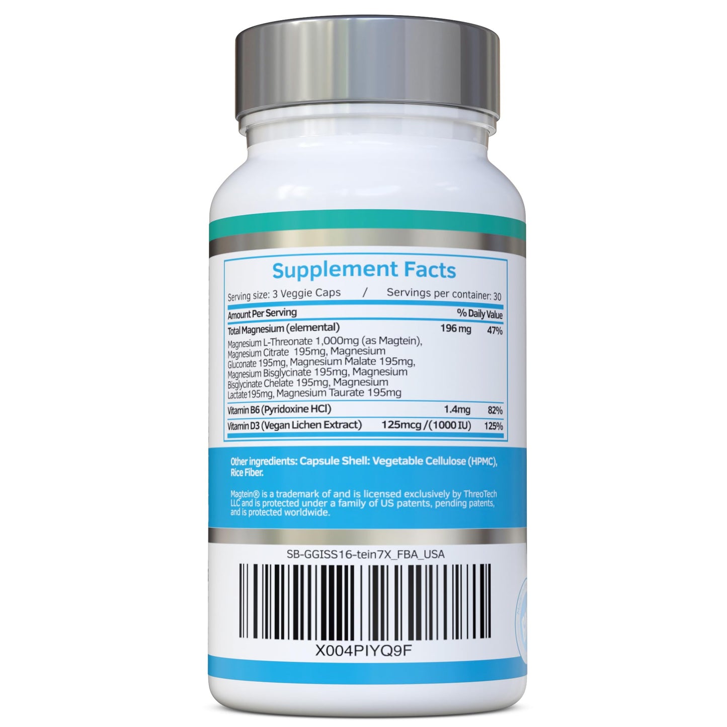 Magnesium L-Threonate Complex 7-in-1 with 1000mg of Magtein Plus Magnesium as Bisglycinate, Taurate, Citrate, Gluconate, Malate & Lactate - Supports Sleep - Vegan, US Made and No Artificial Nasties swiss bioenergetics buy supplements Au