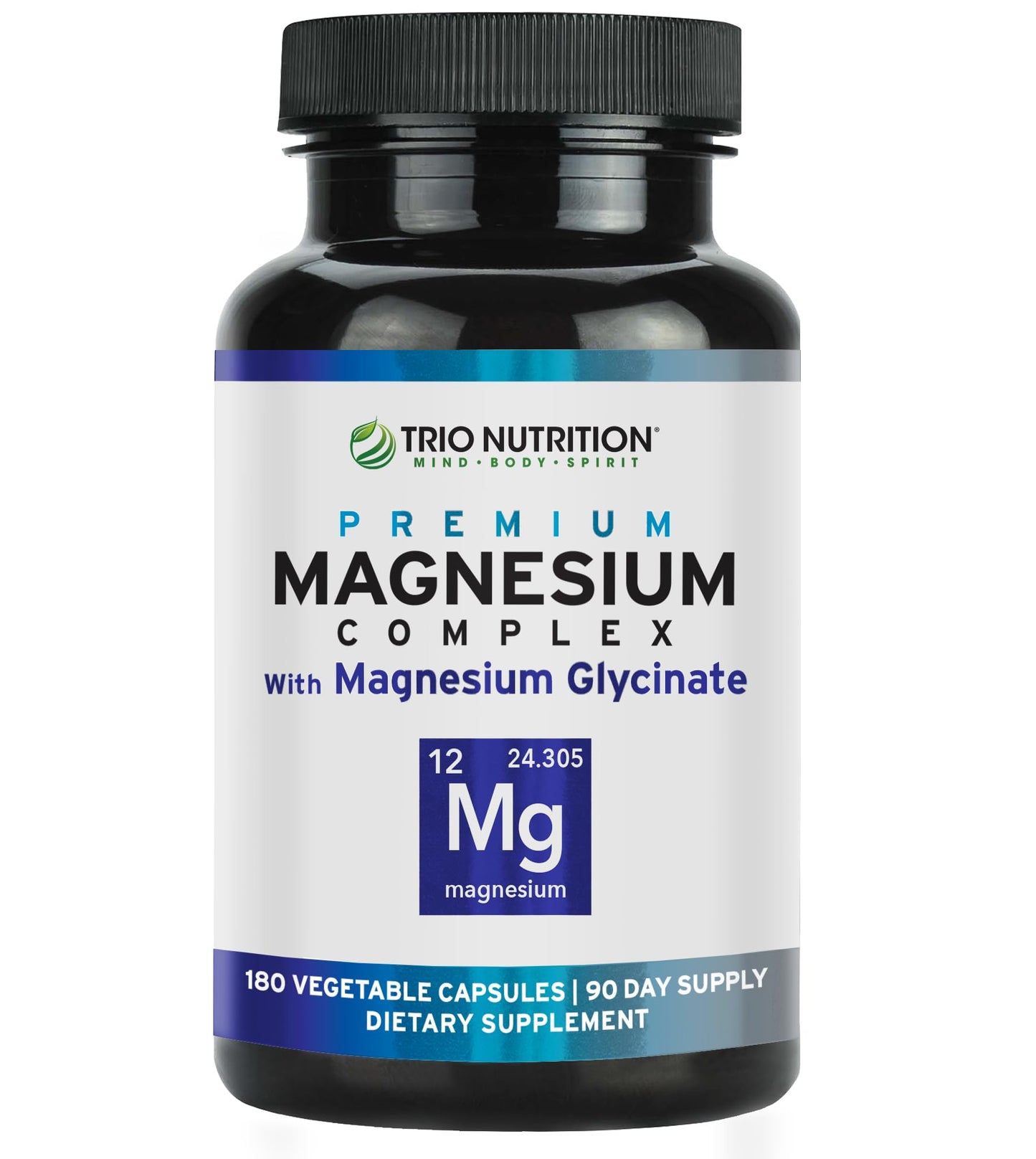 Trio Nutrition Magnesium Complex supplement bottle on a white background