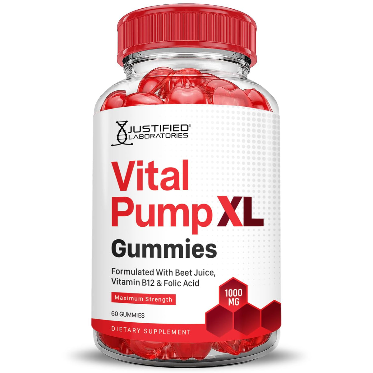 Justified Laboratories Vital Pump XL Performance Gummies 1000MG Advanced Formula Vital PumpXL Formulated with Beet Juice ACV Pomegranate Beet Powder B12 Vegan Non GMO 60 Gummys Justified LaboratoriesBuy Supplements Australia