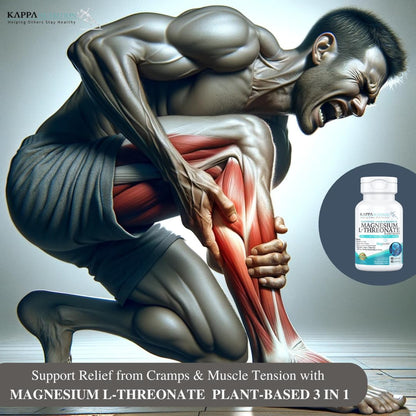 Kappa Nutrition Powered by Magbrain™ Magnesium L-Threonate Plant-Based, 90 Vegan Capsules, 420mg Elemental Magnesium (3 Capsules) from 2,253mg, Brain, Sleep & Muscle Support. KAPPA NUTRITIONBuy Supplements Australia