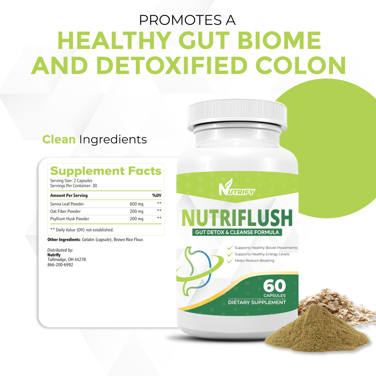 NutriFlush - Powerful Colon Support & Gut Cleanse Formula, High Absorption, GMO Free, Made in USA Generic buy supplements Au