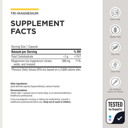 Integrative Therapeutics Tri-Magnesium - Supports Cellular Energy & Energy Metabolism* - Magnesium Supplement for Heart & Nerve Health Support* - Third-Party Tested - 90 Capsules (90 Servings) Integrative Therapeutics buy supplements Au