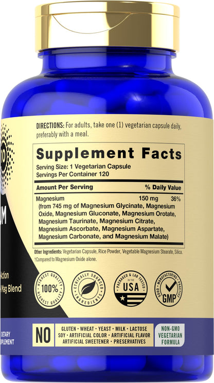 Magfusion-10 Magnesium Complex Supplement 745mg | 120 Capsules | 10 in 1 Blend | Vegetarian, Non-GMO, Gluten Free Magfusion-10 buy supplements Au