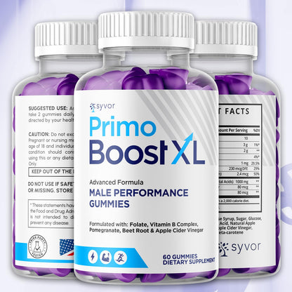 (2 Pack) Primo Boost XL Gummies, Official Primo Boost XL Gummys with All Natural Ingredients, Advanced PrimoBoost Health & Wellness Formula with Max Strength Active Lifestyle Vitamins (120 Gummies) SyvorBuy Supplements Australia
