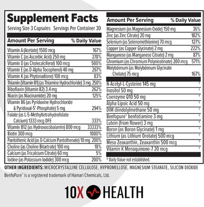 10X Health Methylated Multivitamin - Daily + PM Sleep Kit | Multinutrient Capsules + Magnesium, L-Theanine & Melatonin, 2-Pack Bundle