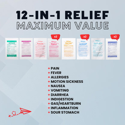 Roamwell Essential Travel Medicine Kit, OTC Travel Medication, TSA Approved (Business | 18 Tablets) Roamwell buy supplements Au