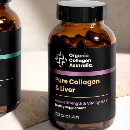 Organic Collagen Australia Pure Collagen & Liver Capsules – Muscle Strength & Vitality with Hydrolyzed Collagen, Grass-Fed Liver, and Vitamin B12 – 120 Capsules Organic Collagen Australia buy supplements Au