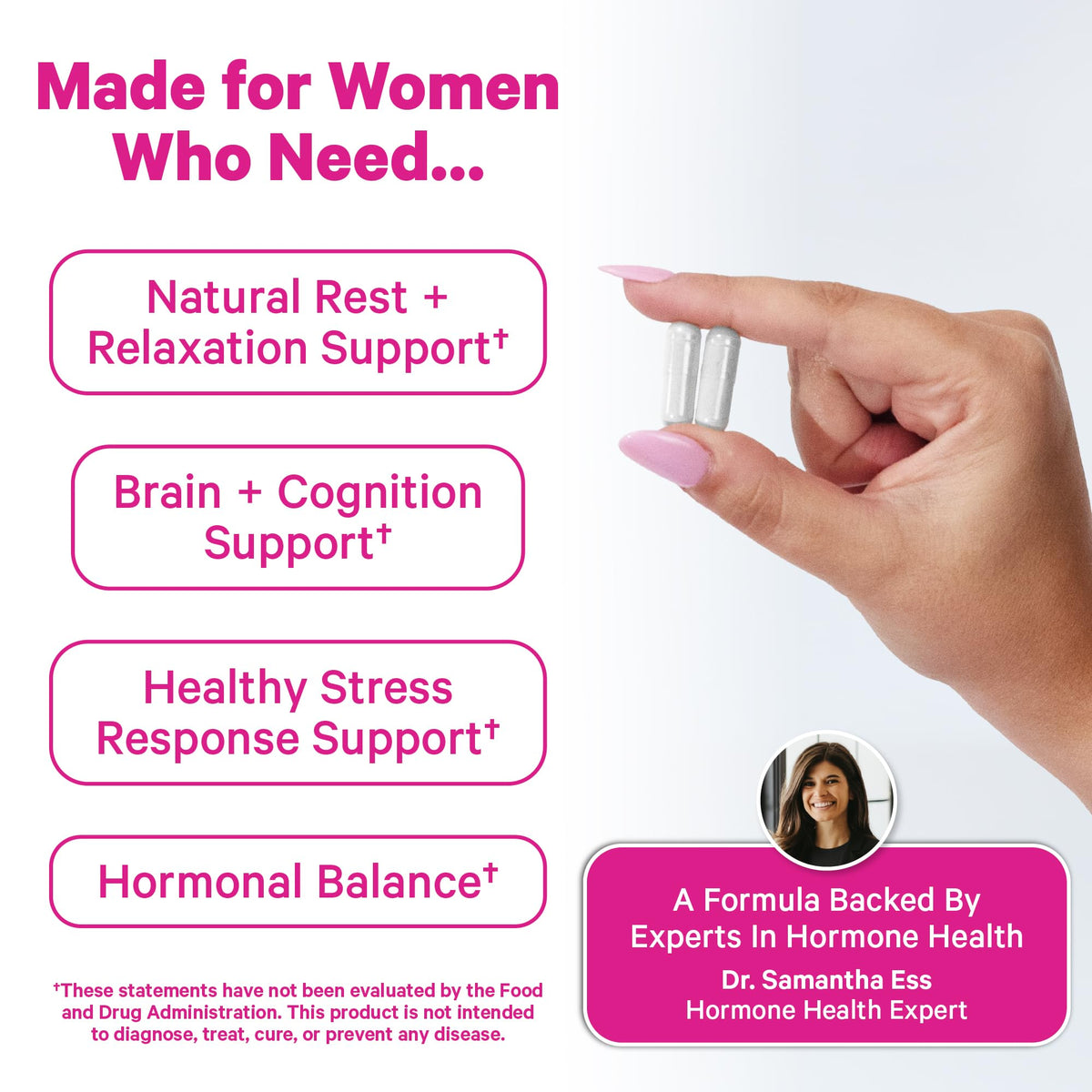 Pink Stork Magnesium Complex for Women - 8 Forms Including Glycinate, Malate, Citrate & L-Threonate - Stress, Sleep, Muscle & Hormone Support - 400 mg Elemental Magnesium - 60 Vegan Capsules Pink Stork buy supplements Au