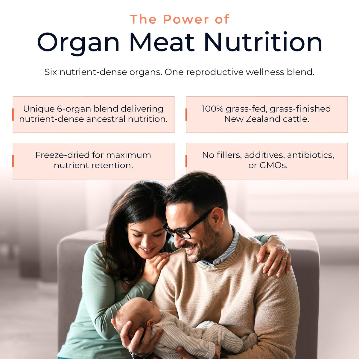 Molecular Fertility Beef Organ Complex - Pasture-Raised, Grass Fed Beef Liver, Brain, Heart, Spleen, Pancreas Blend, Healthy Hormone Balance and Fertility Supplement for Women and Men, 180 Capsules Molecular FertilityBuy Supplements Australia