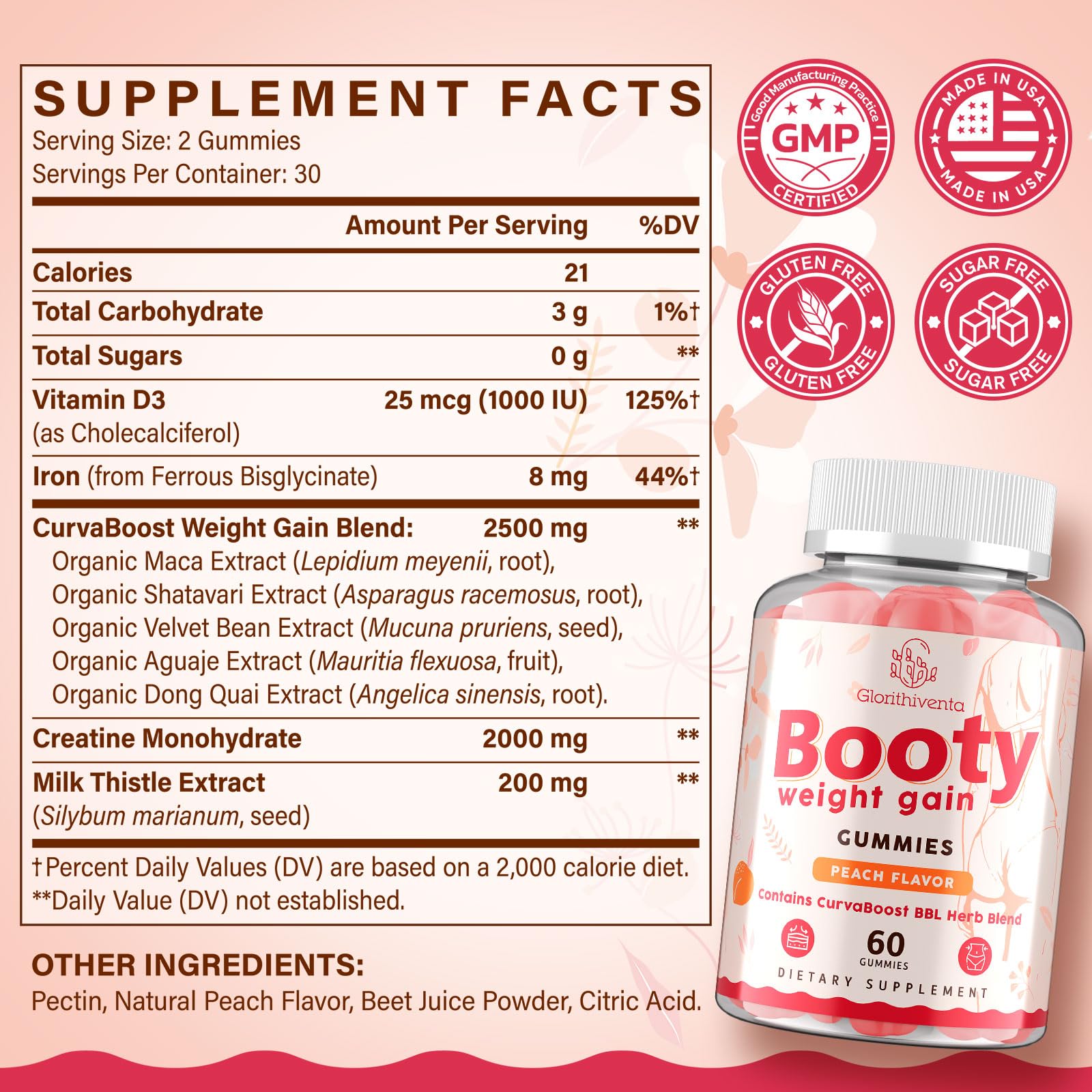 Glorithiventa Cholesterol & Booty Gummies Supplement Bundle - Plant Sterols & Stanols + CurvaBoost BBL Herb Blend & Creatine Monohydrate - Cholesterol Normal Level, Booty, Curves & Energy Glorithiventa buy supplements Au