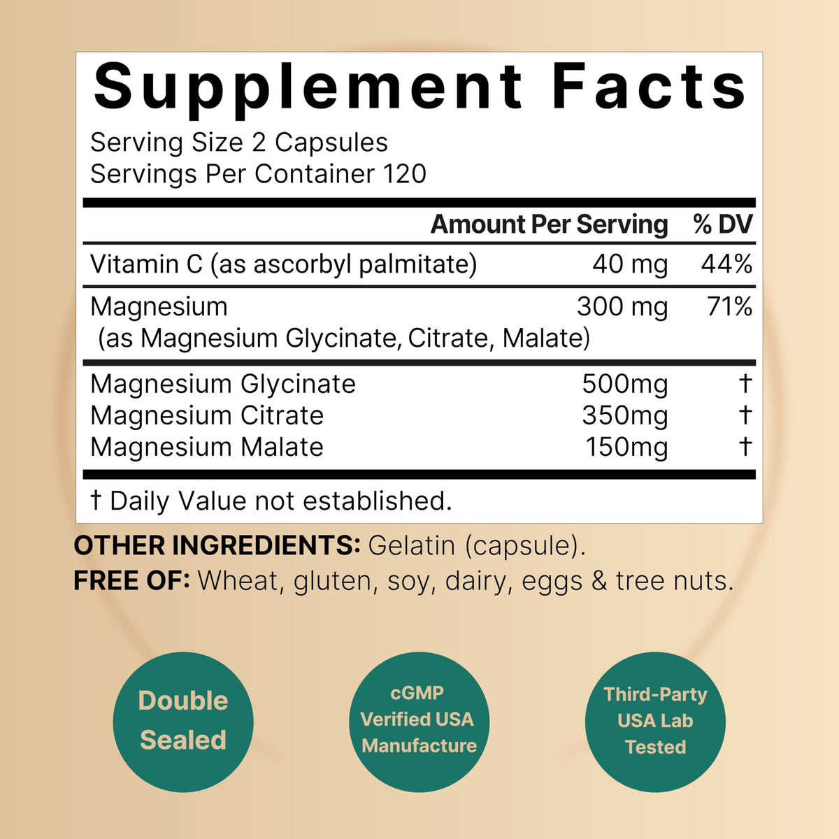 NatureBell Magnesium Complex for Women & Men 1,000mg Per Serving – 240 Capsules – Triple Magnesium Complex with Glycinate, Citrate & Malate – Chelated & Purified – Non‑GMO, Filler Free