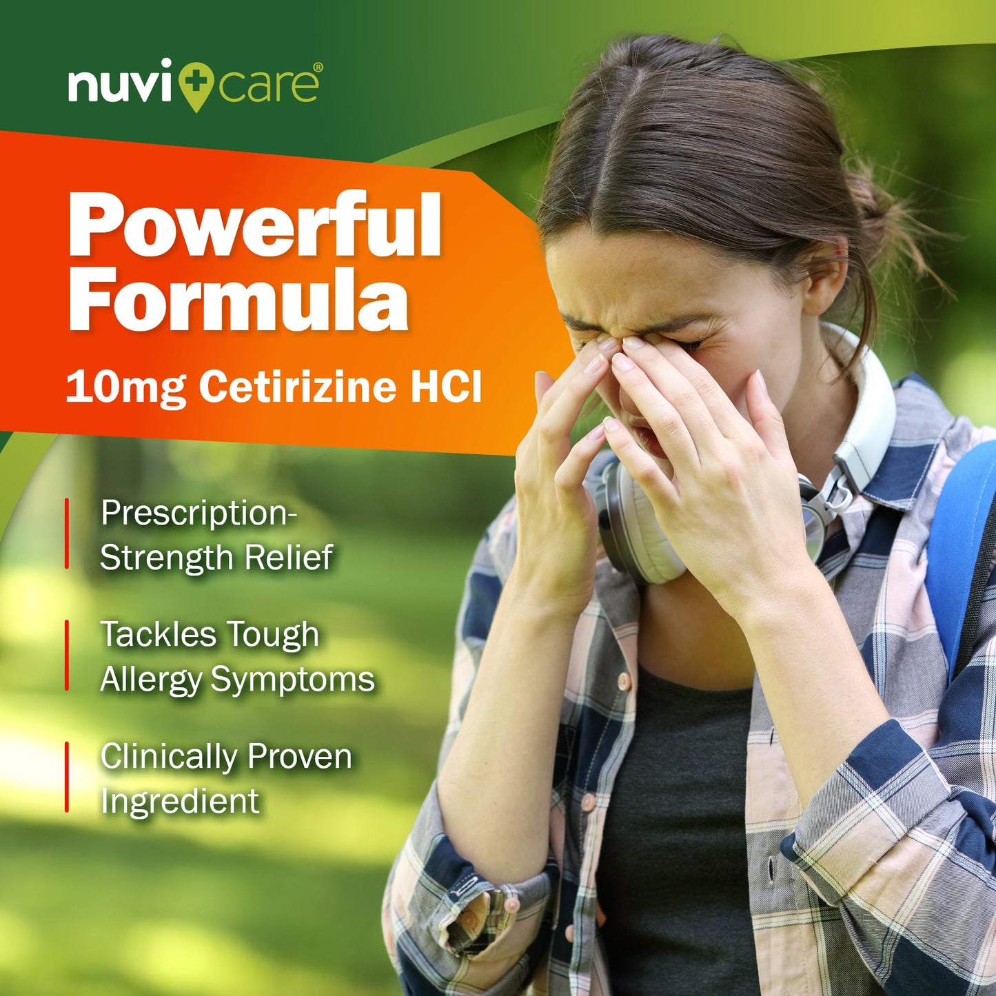 Nuvicare 24-Hour Allergy Medicine - Cetirizine Hydrochloride 10mg Tablets - Compare to the Active Ingredient in Zyrtec Antihistamine Meds - Generic Allergy Pills for All Day Allergy Relief (100 Count) NUVICARE buy supplements Au