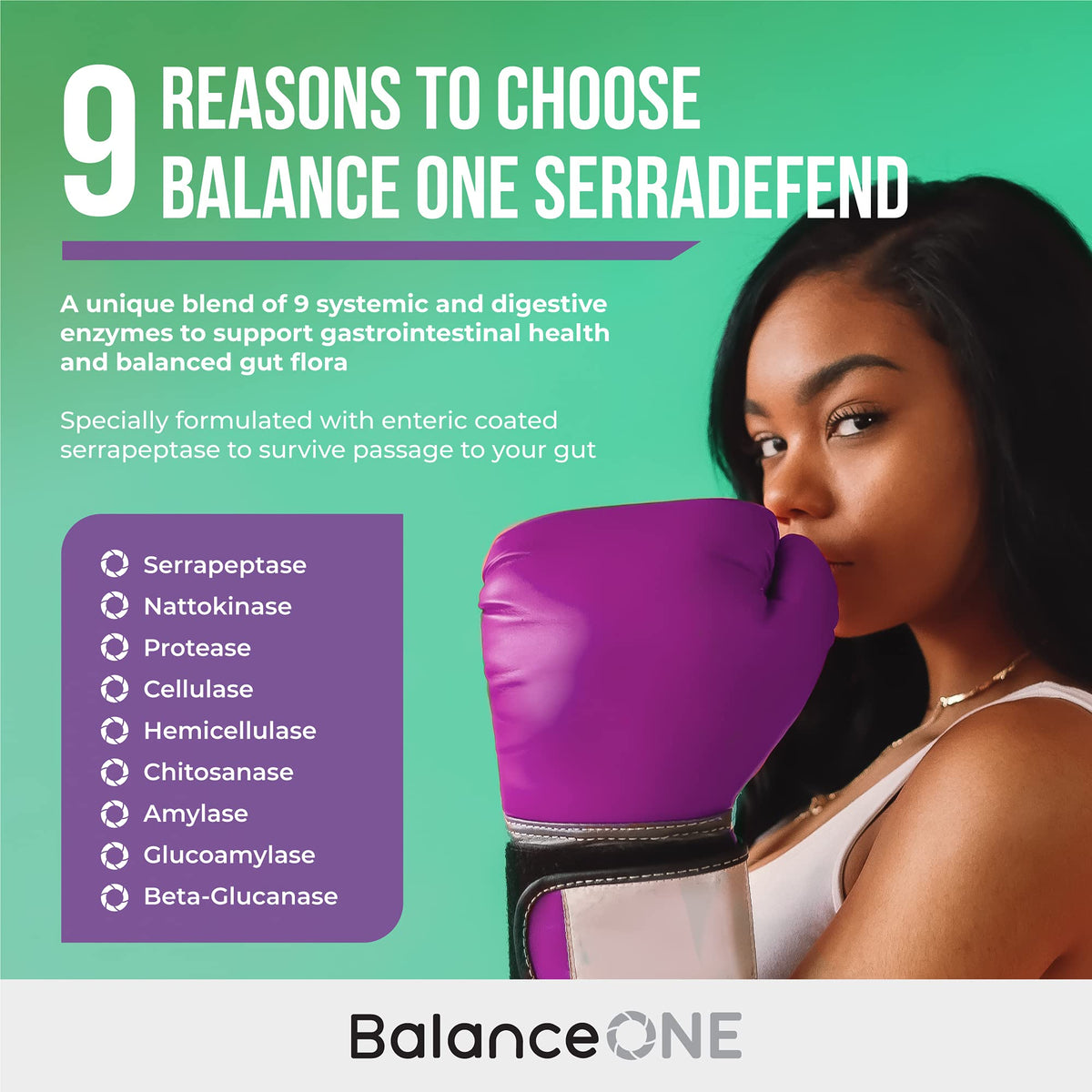 Balance ONE Biofilm Disruptor – Proteolytic Enzymes & Defense Supplement with Serrapeptase & Nattokinase – Systemic & Digestive Support – 60 Capsules, 2 Month Supply – for Women & Men – SerraDefend Balance ONE buy supplements Au