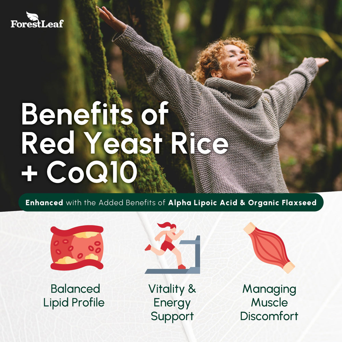 Red Yeast Rice 1215 mg. Capsules - Extra Strength Red Rice Yeast with CoQ10 Supplement, Plus Alpha Lipoic Acid & Organic Flaxseed, Citrinin Free, Supports Cardiovascular Health, Non-GMO 90 Veggie Caps