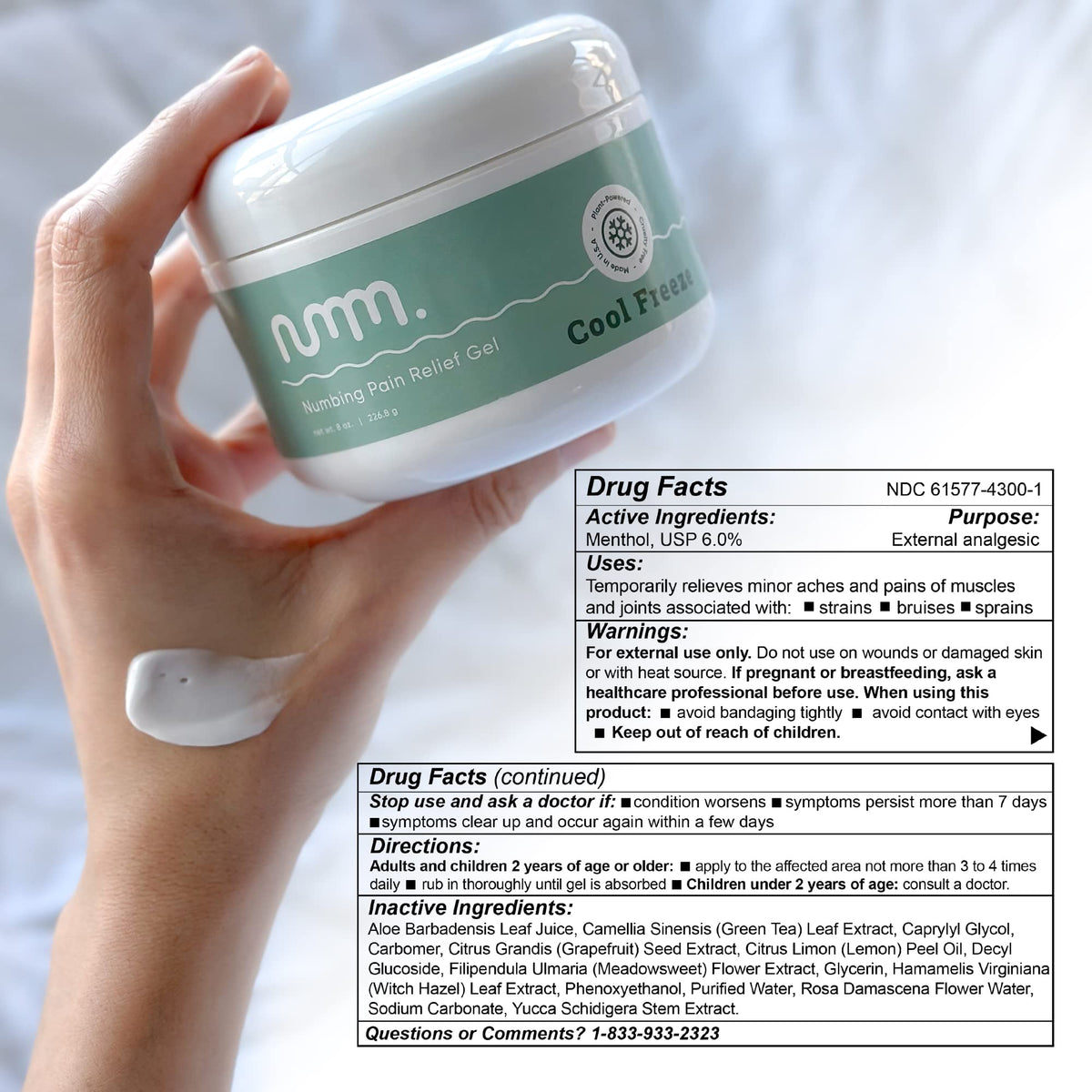 numm Cool Pain Relief Gel – Instant Cold Therapy for Joint & Muscle Pain, Strain & Soreness – Menthol Cream 8oz – Vegan, Alcohol-Free Cooling Relief for Post-Workout Recovery numm.Buy Supplements Australia