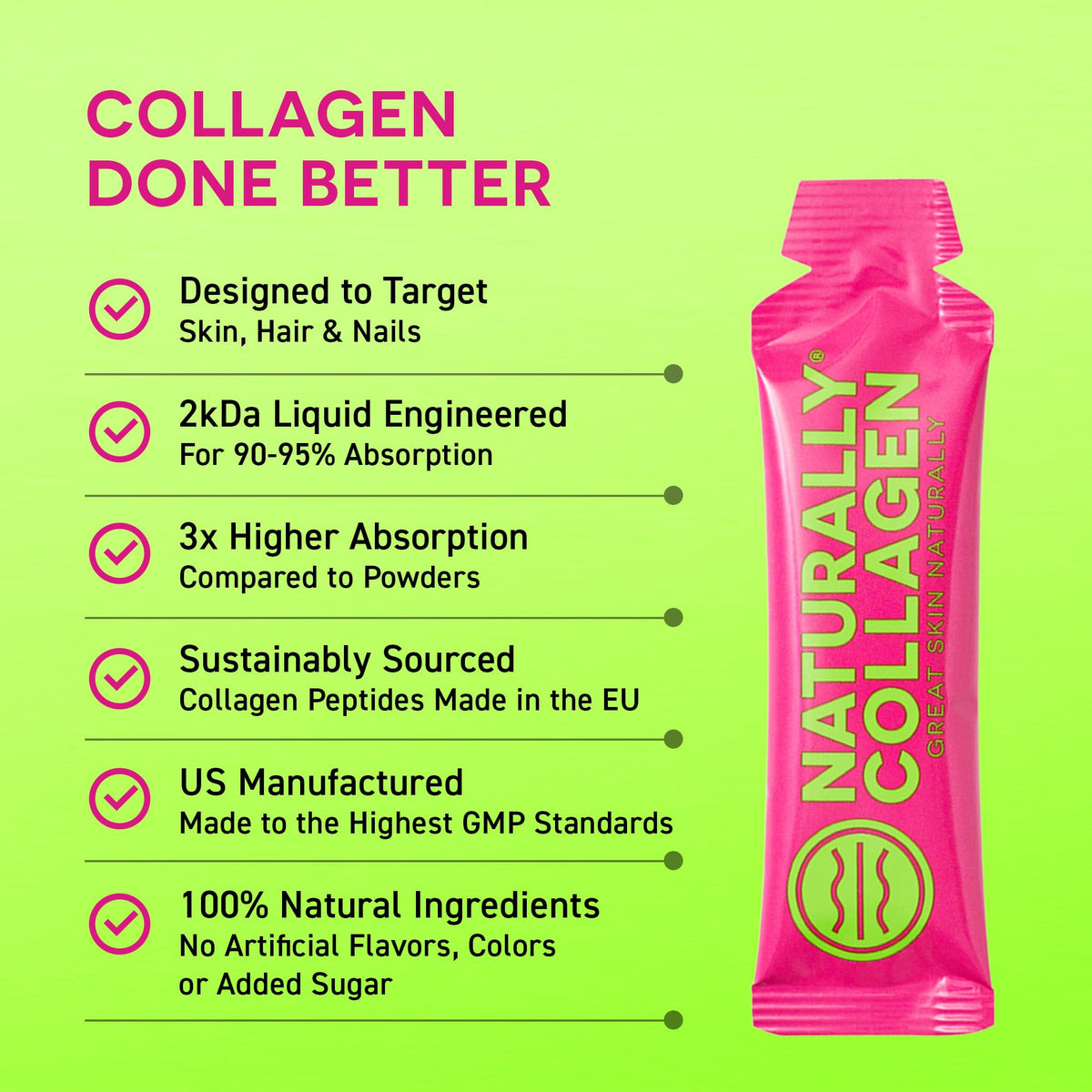 Naturally Collagen - Premium Hydrolyzed Liquid Marine Collagen Supplement - 8000mg of Collagen per Sachet Plus 180mg VIT C - Natural Tropical Fruit Flavour - 14 Sachets per Box Naturally Collagen buy supplements Au