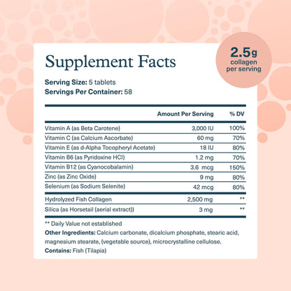 Youtheory Marine Collagen Tablets - 2,500 mg Fish-Sourced Collagen Peptides- with Vitamins A, C, E, B6 & B12 - Supports Joint & Nail Health* - Highly Absorbable - 290 Tablets (58-Day Supply) Youtheory buy supplements Au