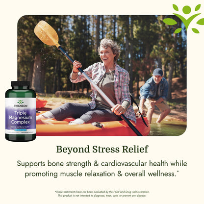 Swanson Triple Magnesium Complex Bone, Nerve, and Muscle Support Supplement for Adults Seeking Optimal Magnesium Absorption - 400 mg (300 Vegan Capsules) Swanson buy supplements Au