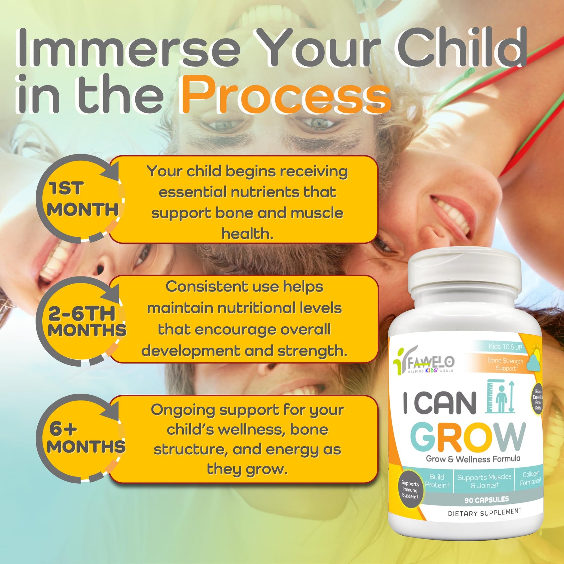 I Can Grow (3 Pack) Height Boosters for Kids 10+, Teen Vitamins for tru Height - Natural Growth Supplement for Optimal Development - Supports Bone Strength and Immune Health with Colostrum Fawelo buy supplements Au