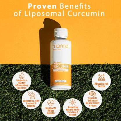 Manna Vitamins Evolved Liposomal Liquid Curcumin for Advanced Absorption Best Turmeric Supplement for Daily Joint & Immune Health Support - Vegan, Non-GMO, 95% Curcuminoids (1 Pack) Manna Vitamins Evolved buy supplements Au
